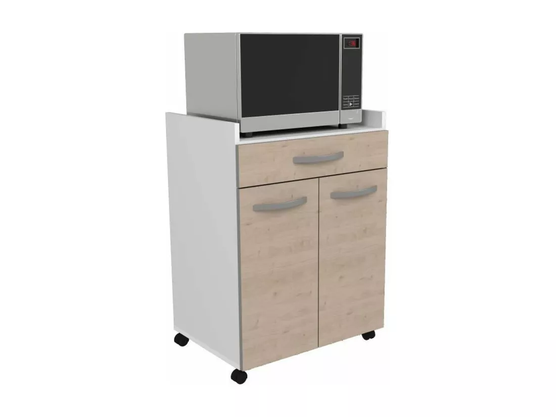 Desserte de 60 cm - 1 Tiroir et 1 Porte - 60 x 44 x 81 cm - Coloris Chêne