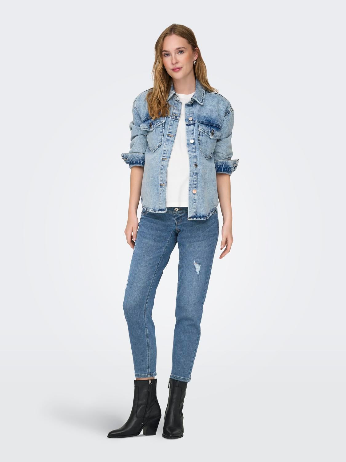 OLMCATWALK Hohe Taille Hohe Taille Jeans Light Blue Denim