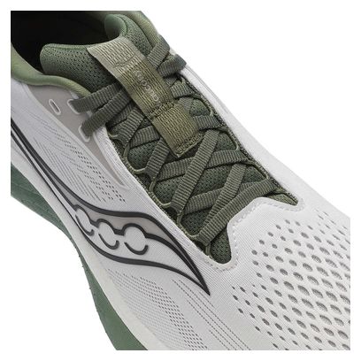 Chaussures Running Saucony Ride 18 Blanc/Kaki Homme
