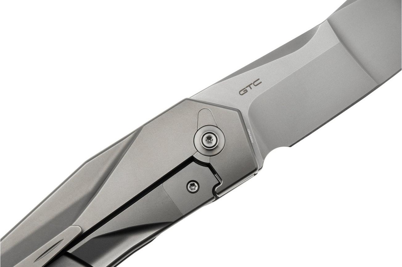 WE Knife Solid WE22028-2, CPM-20CV Bead Blasted Titanium, zakmes