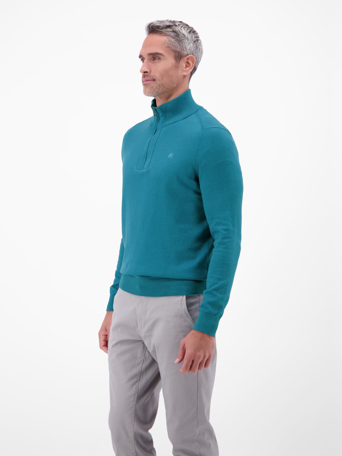 Flachstrickpullover mit Troyerkragen