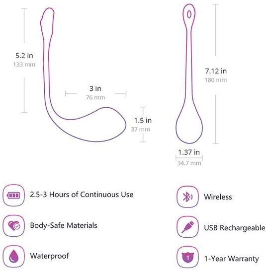 Lovense Lush 2.0 - Draagbare Vibrator - Vibrerend Ei - Roze