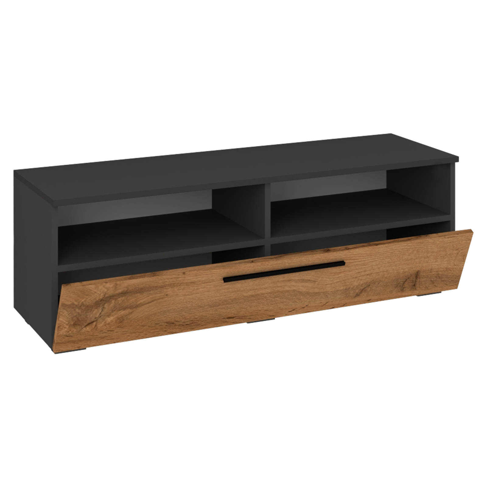 TV-Lowboard ARILA XL - Honig Eiche - anthrazit - 115 cm