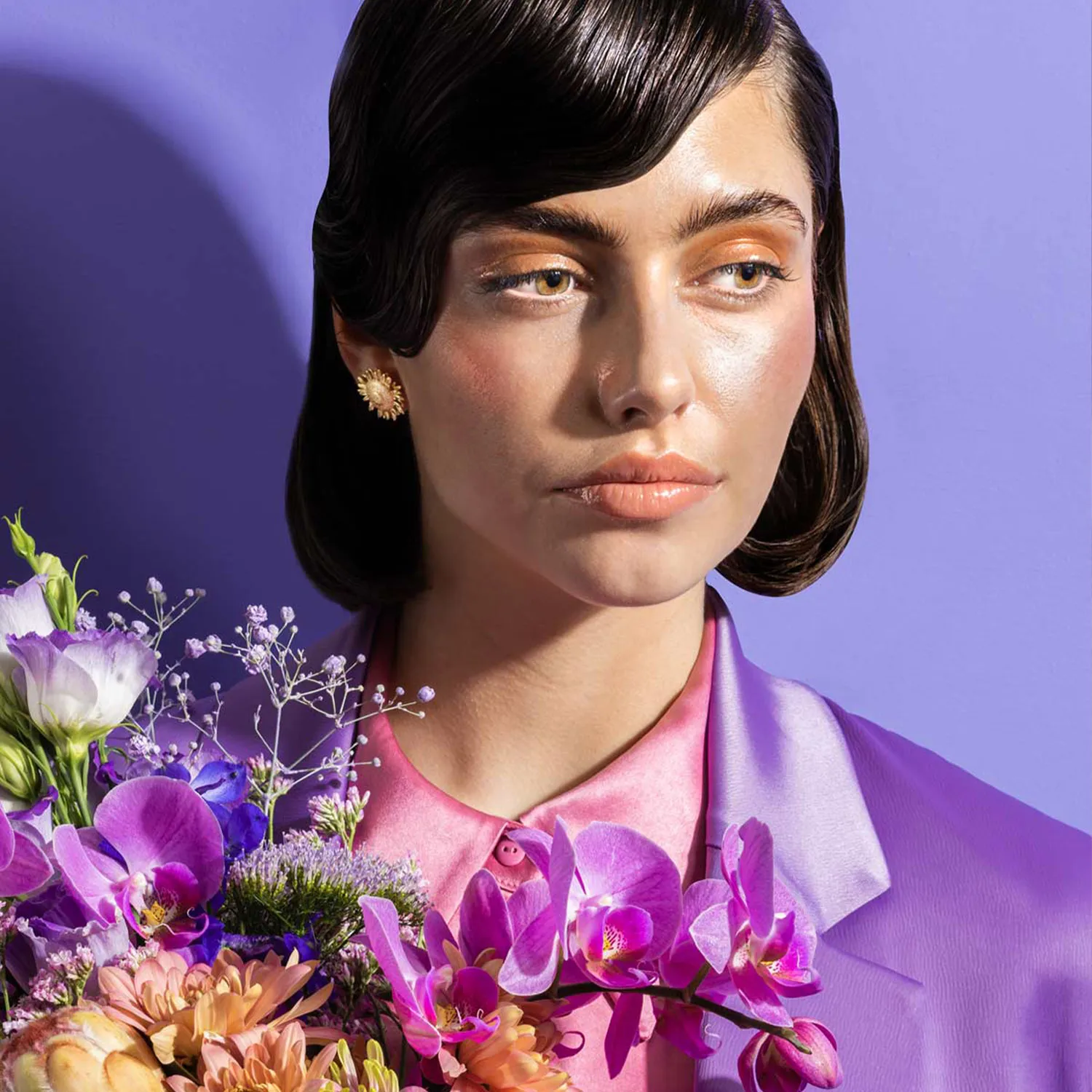 House of Vincent Mock Meadow Øreringe 18 kt. Forgyldt Sølv VJ130-UEG