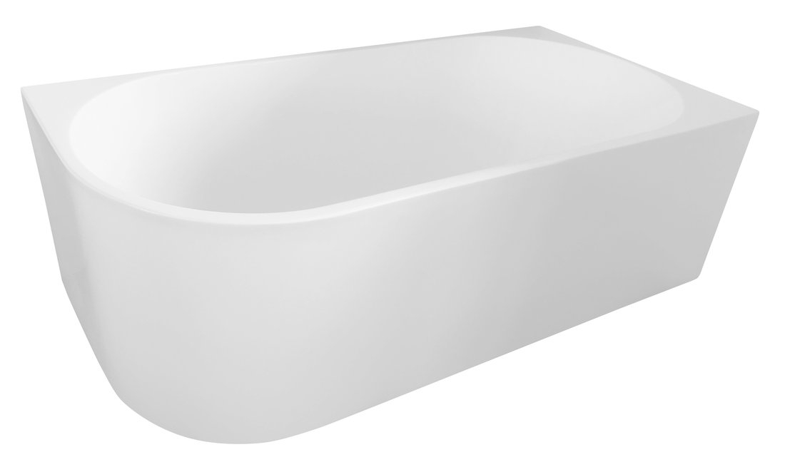SaniGoods vrijstaand hoekbad glans wit 170x80cm rechts