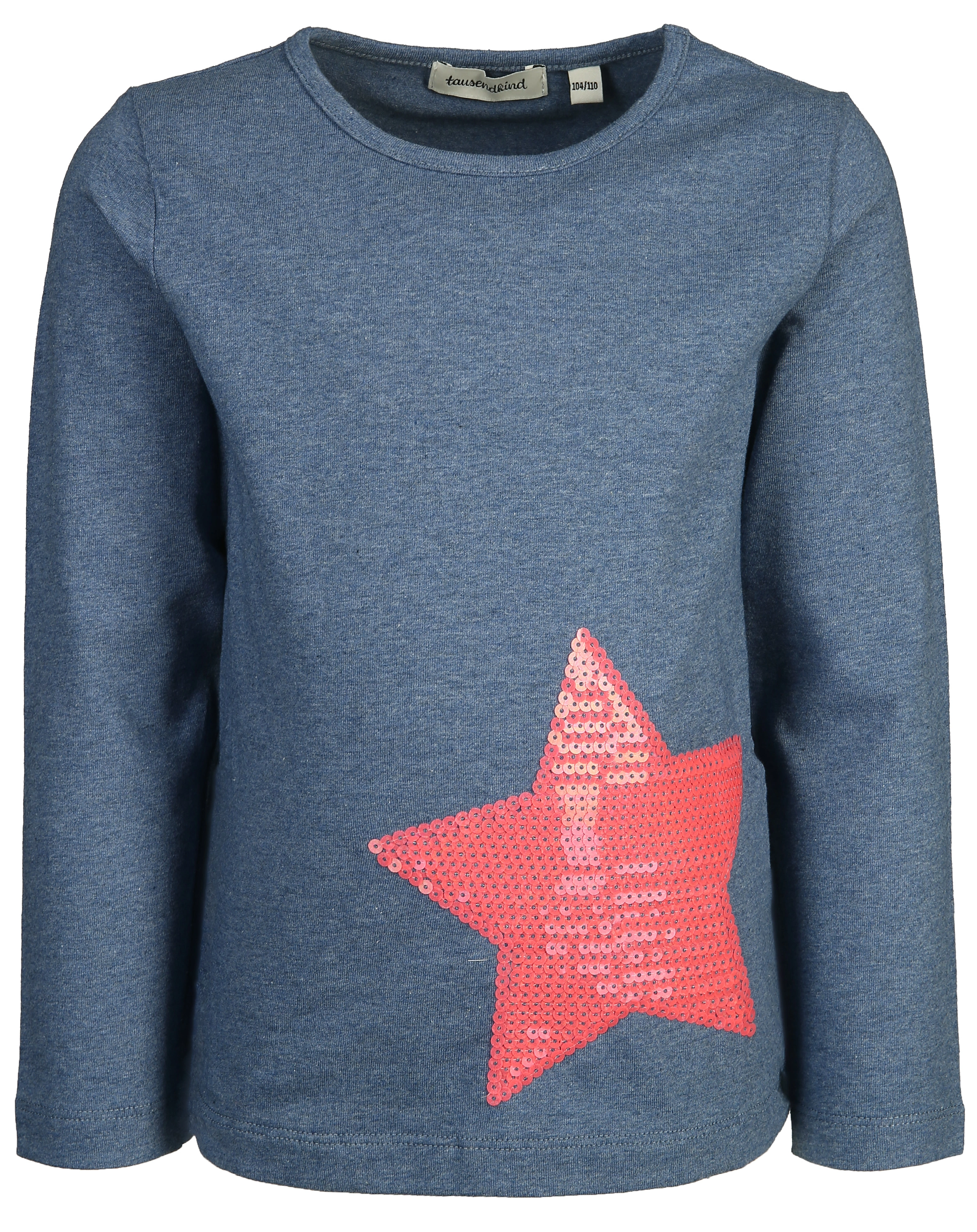 Langarmshirt NEON STERN mit Pailletten in blau
