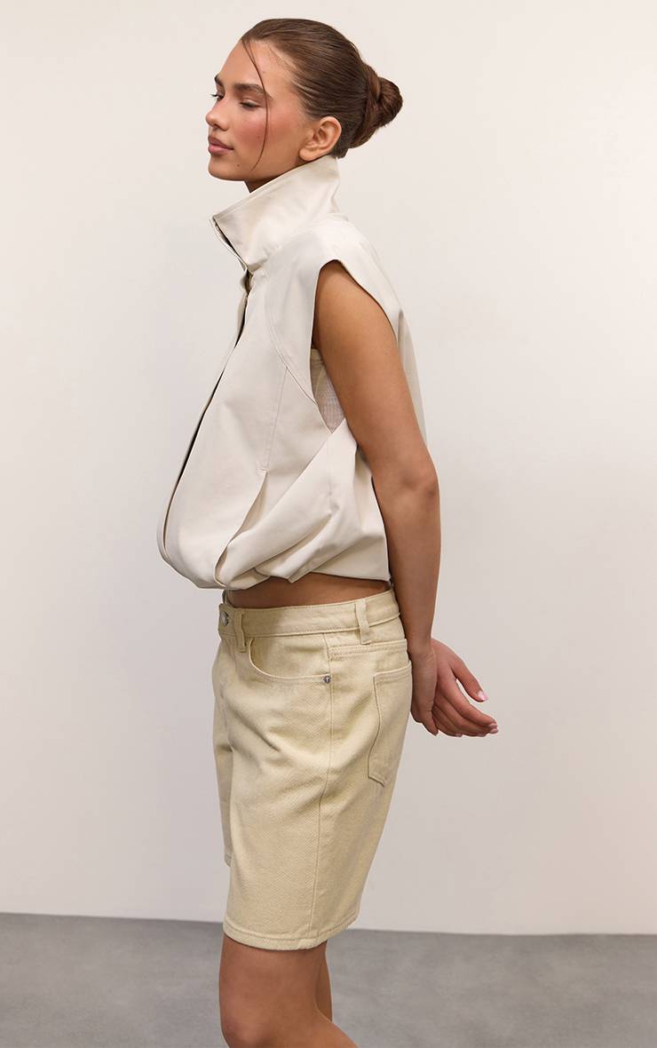 Butter Yellow Short En Jean Taille Basse