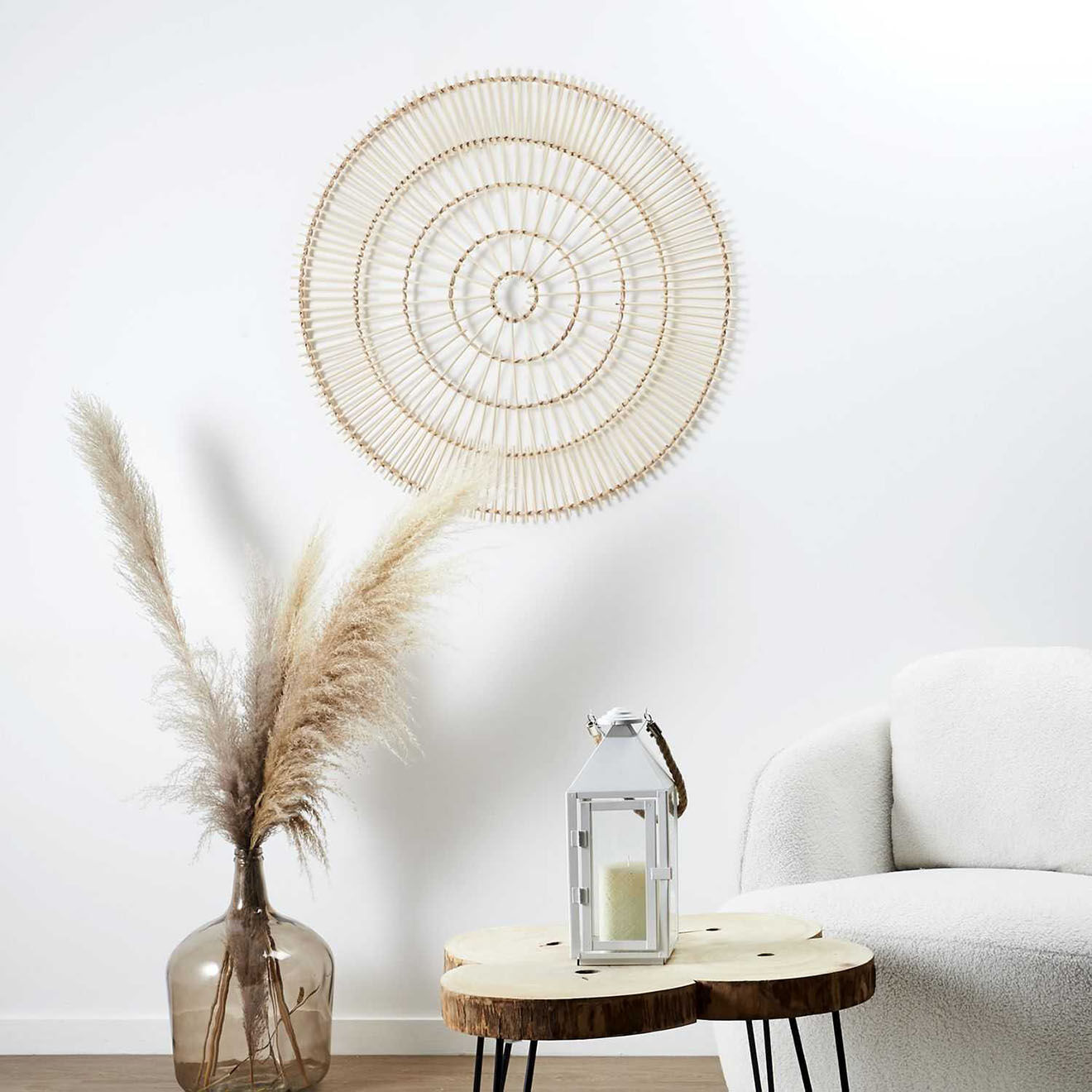 Home Deco Factory Décoration murale Java beige - 80x80x3.5 cm