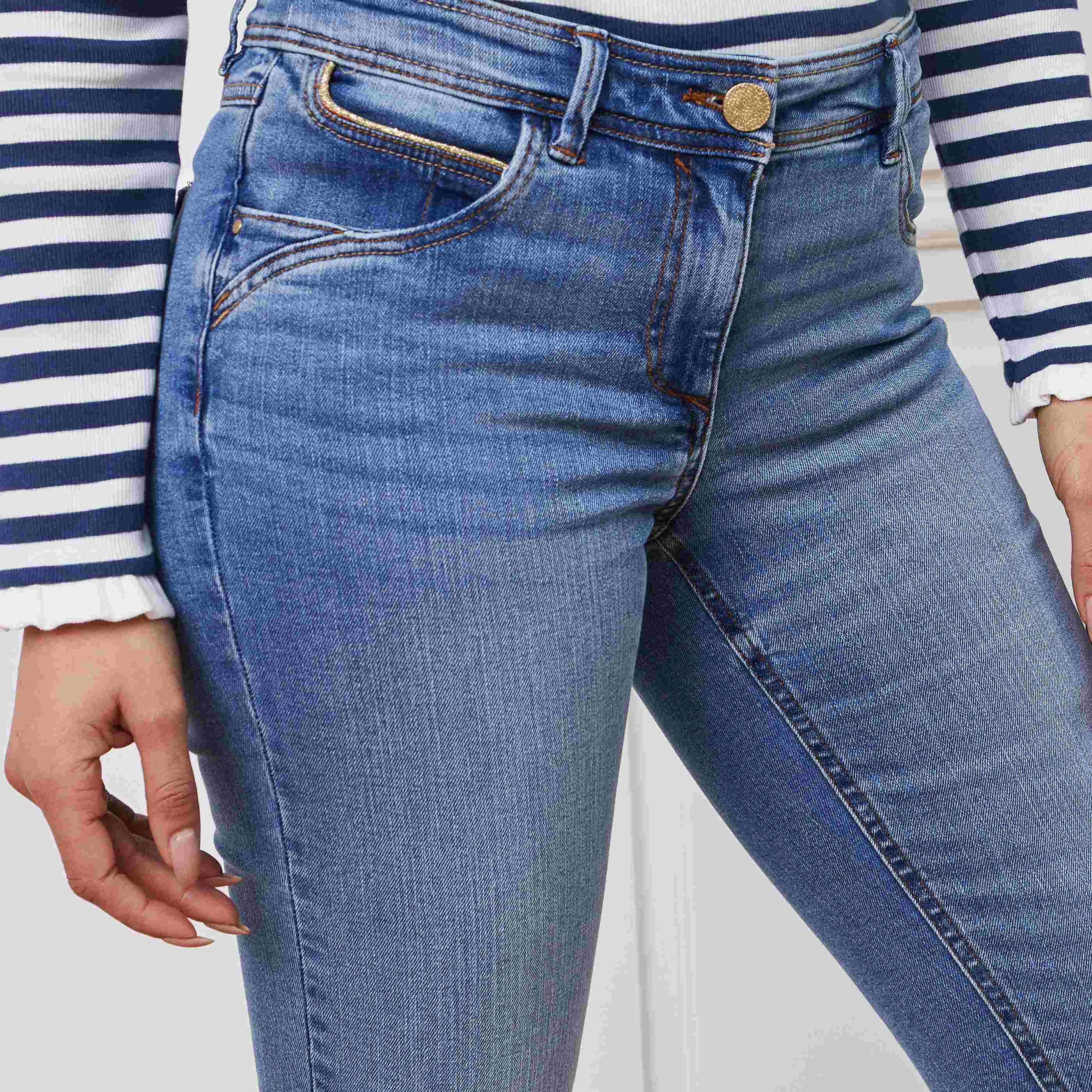 Jean slim raccourci TOKYO femme - STONE