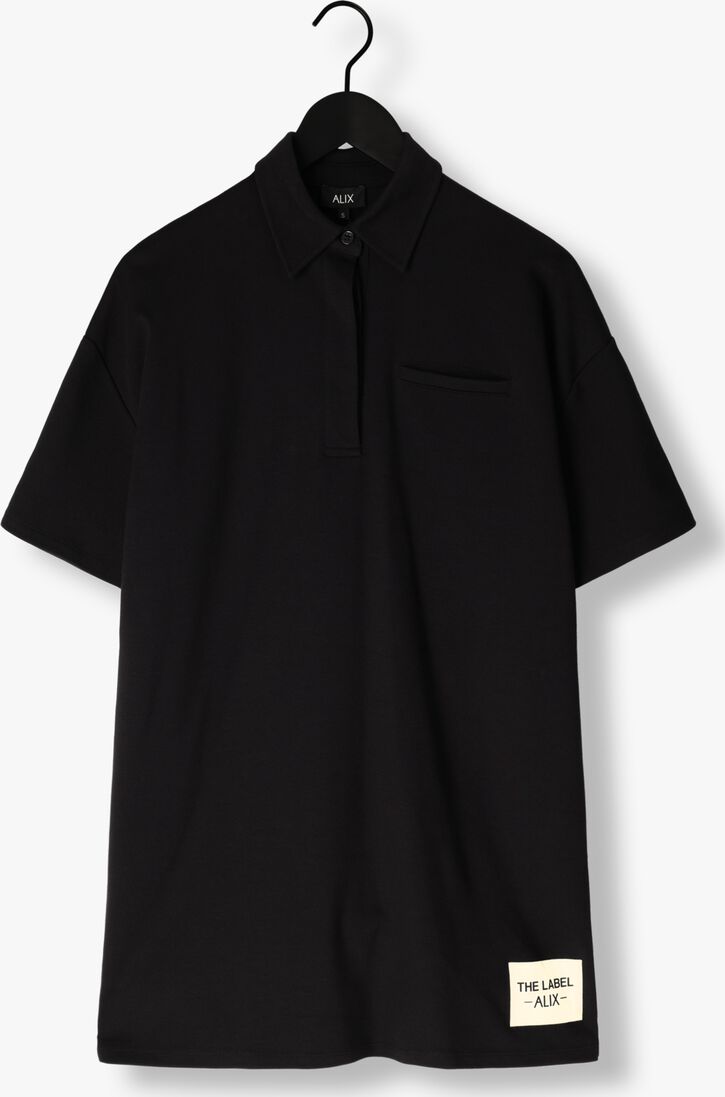 ALIX THE LABEL zwarte alix the label mini jurk ladies knitted polo dress