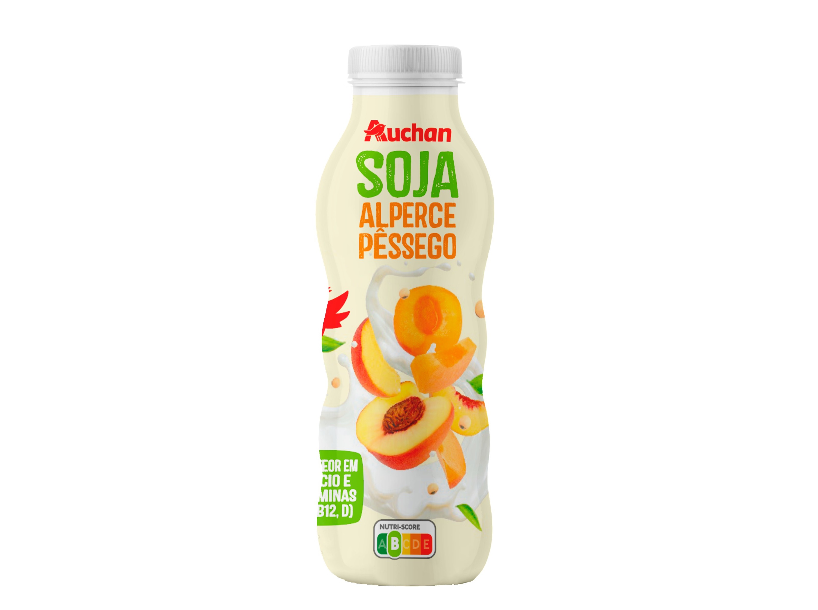 SOJAGURTE LÍQUIDO AUCHAN ALPÊRCE/PÊSSEGO 4X150 ML