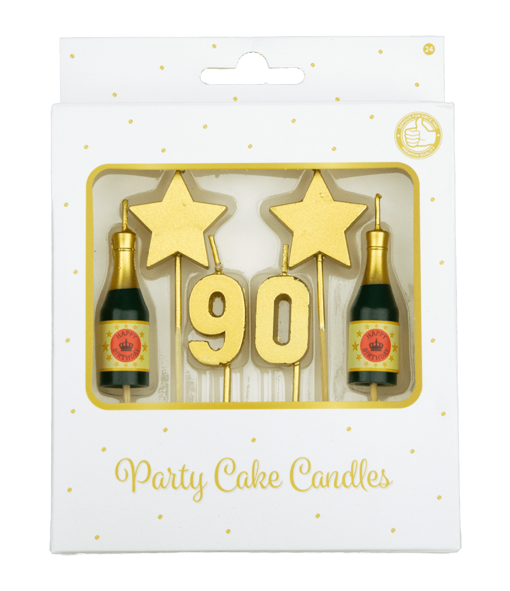 Kaarsjes 90 Jaar Champagne 17,5cm