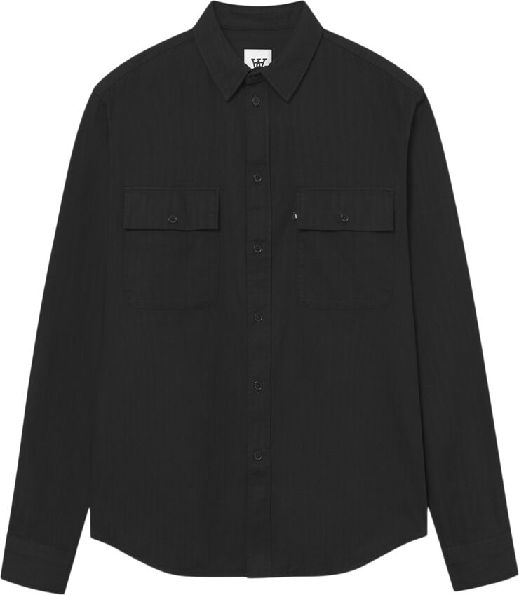 Wood Wood WWAxl Herringbone Shirt Black