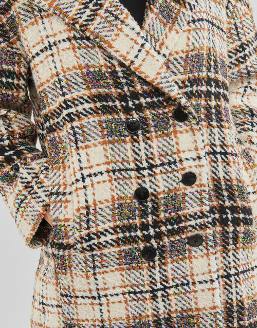 Desigual - COAT DUKE - Ecru / Gris / Moutarde