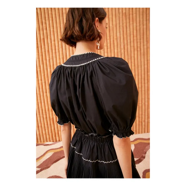 Ulla Johnson Blouse Ruby Popeline de Coton | Noir