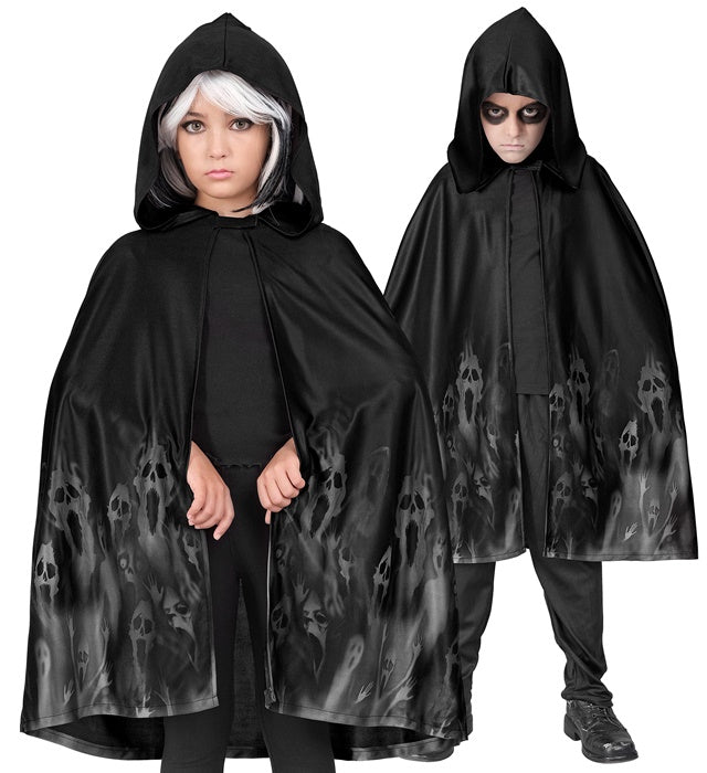 Halloween Cape Zwart Geest 75cm