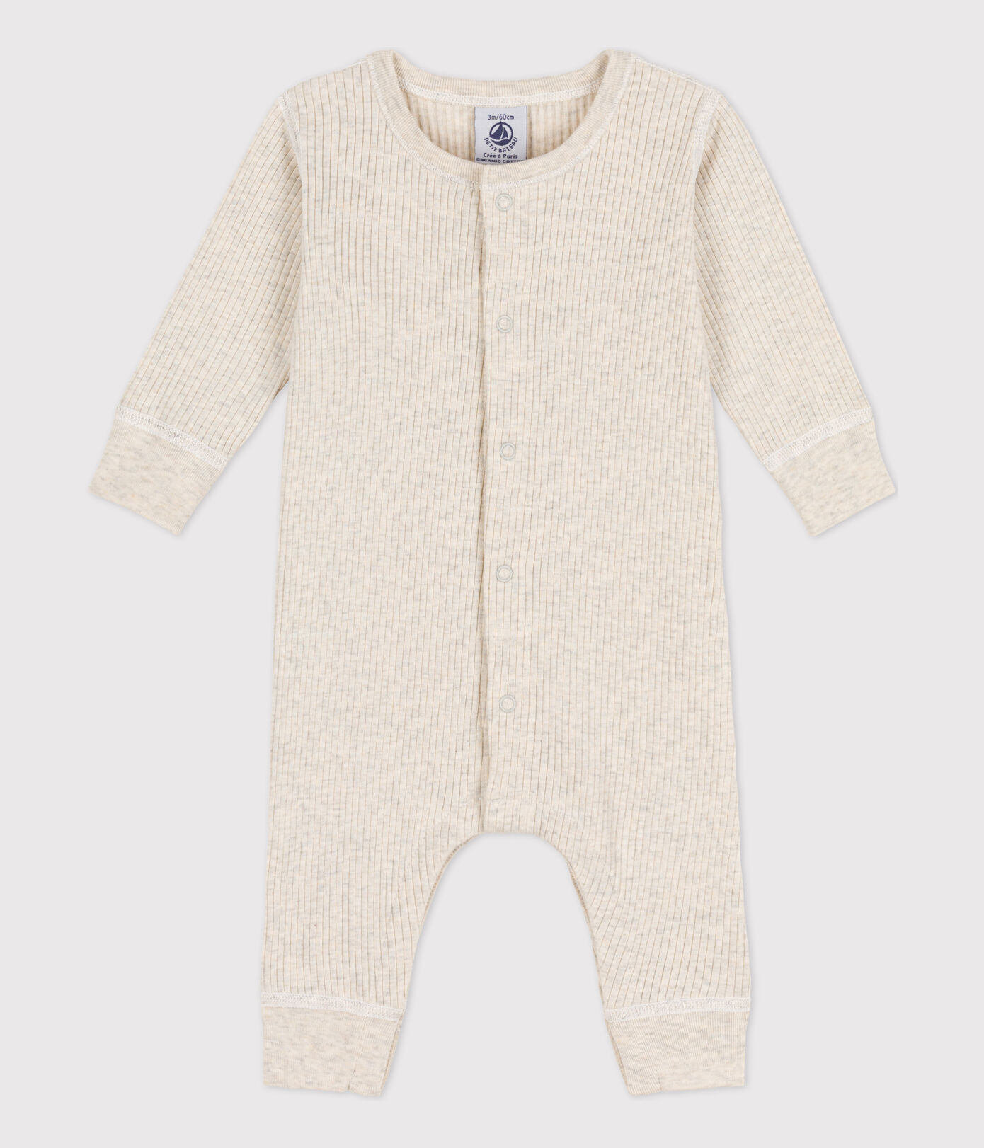 Combinaison longue bébé en maille côtelée