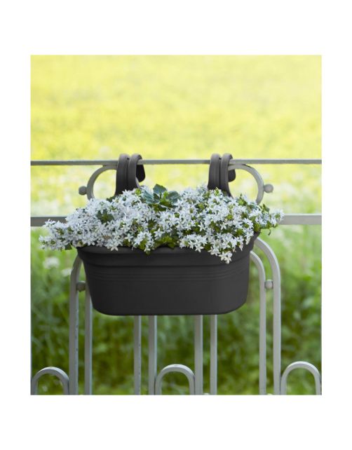 Elho Balkonbak Green Basics Easy Hanger - Plantenbak - 36x27x26 cm Zwart L