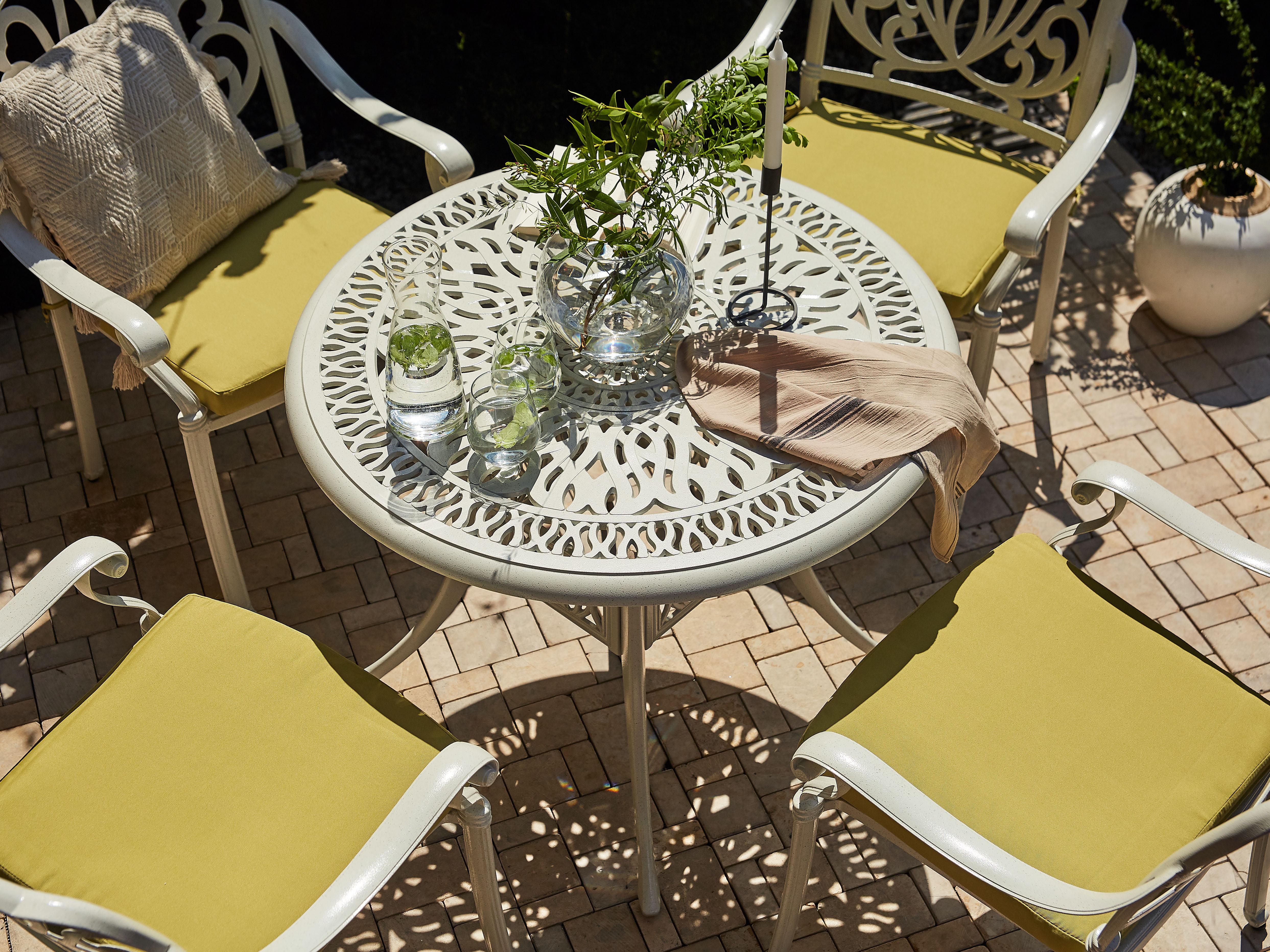 Bistrotafel ANCONA 90 cm 90 cm Metaal Gebroken wit