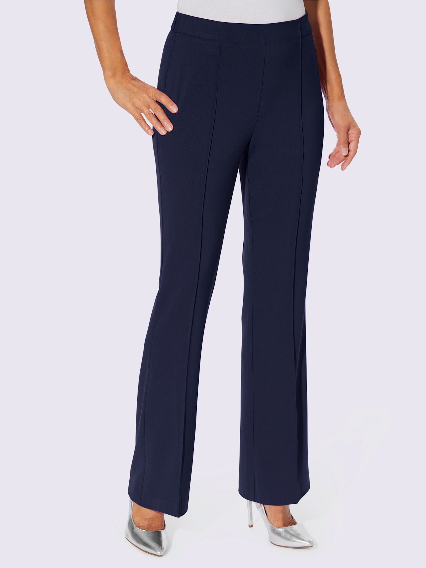 Pantalon mélange de matières facile d'entretien
