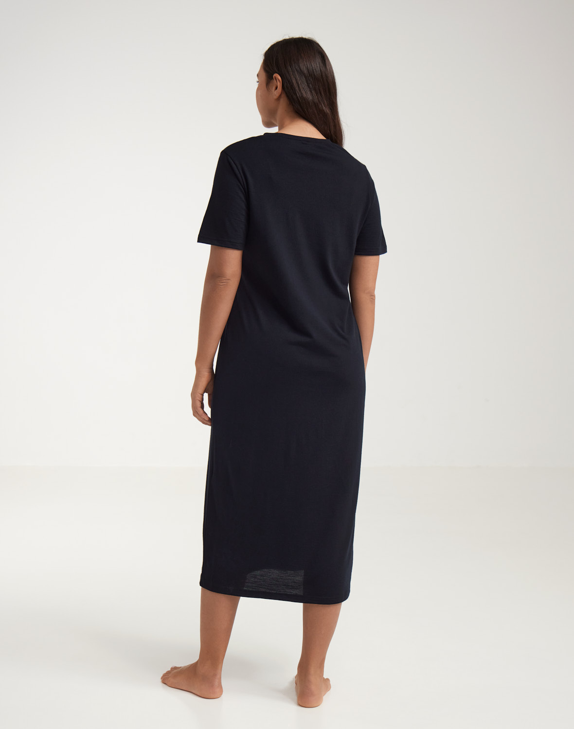 T-shirtjurk van merinowol voor dames in Zwart - Gratis