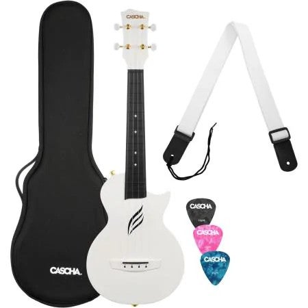 Cascha HH 2286 carbon fiber concert ukelele set wit