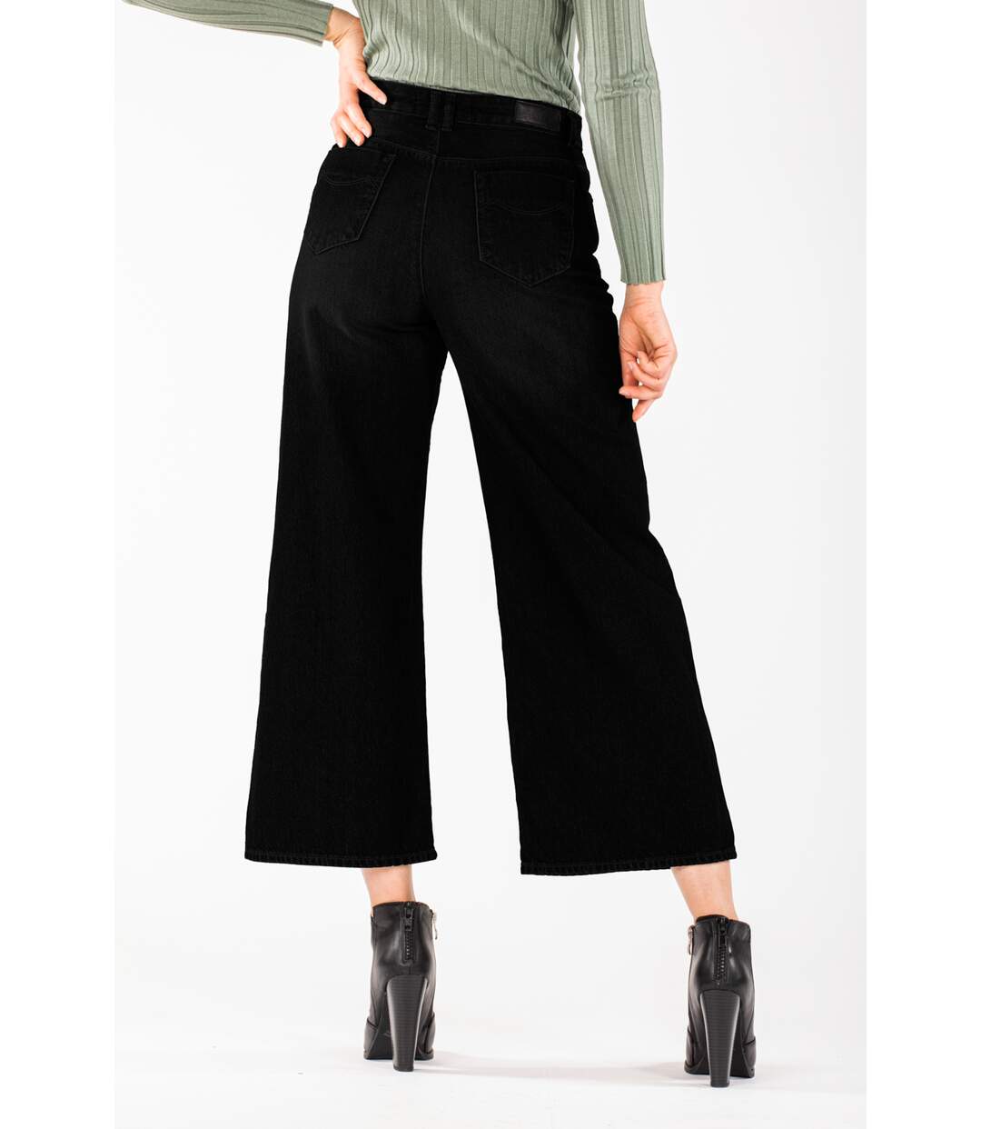 Jeans ample longueur chevilles DORY NOIR