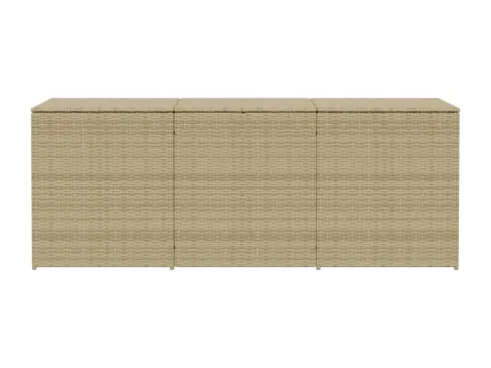 Boîte de rangement de jardin mélange beige 984L résine tressée