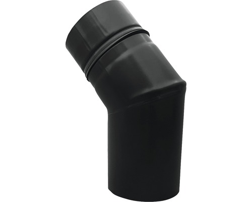 Pelletkachelpijp - bocht Bertrams 45° Ø 80 mm gepoedercoat zwart