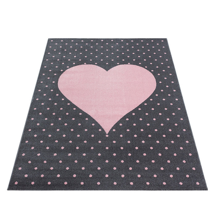 Kindervloerkleed - Bambi Hart Roze | Speels design