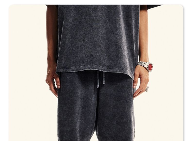 Baethreads - Unisex gewassen shorts met gebogen zoom in 5 kleuren