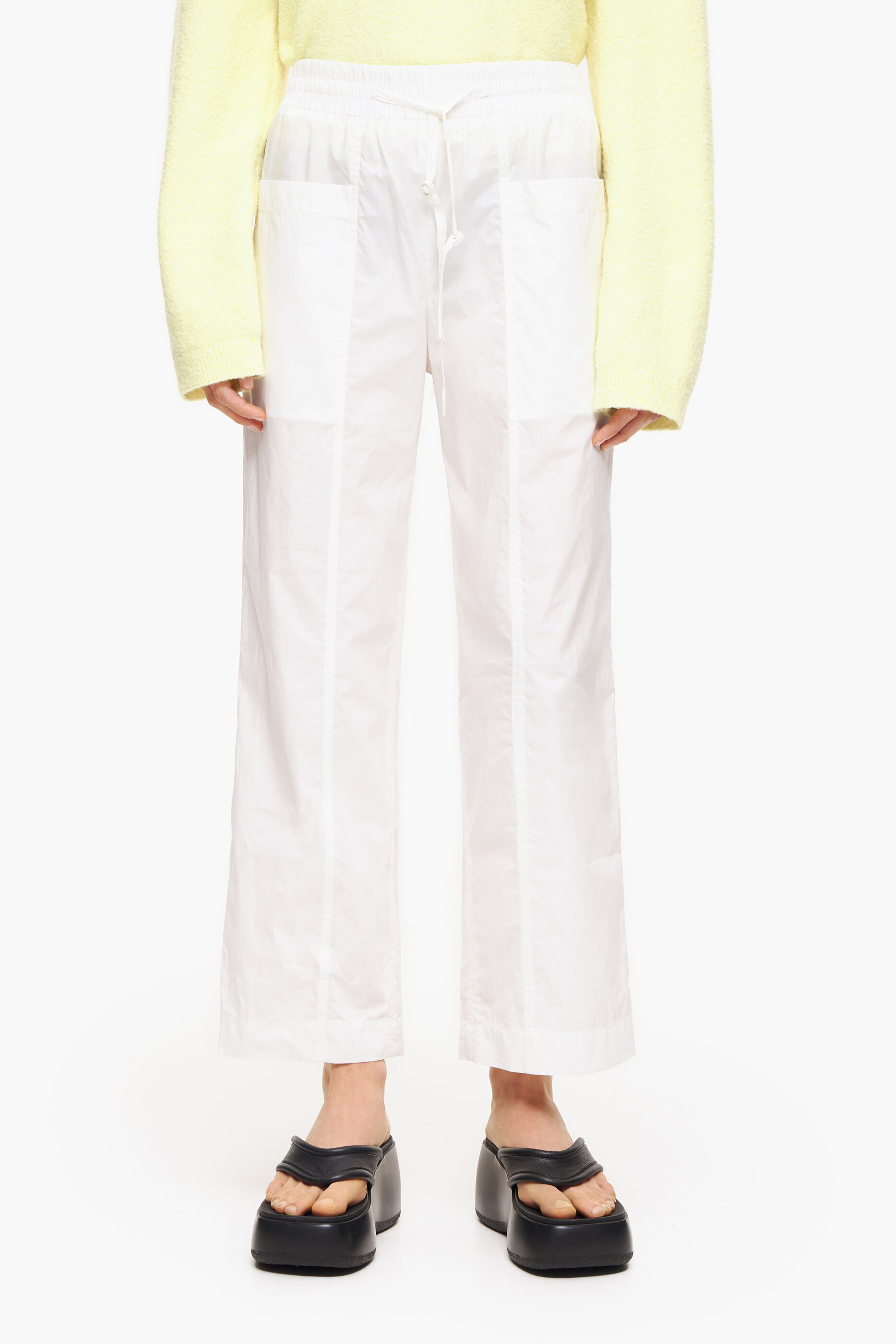 Calça jogger branca de popeline