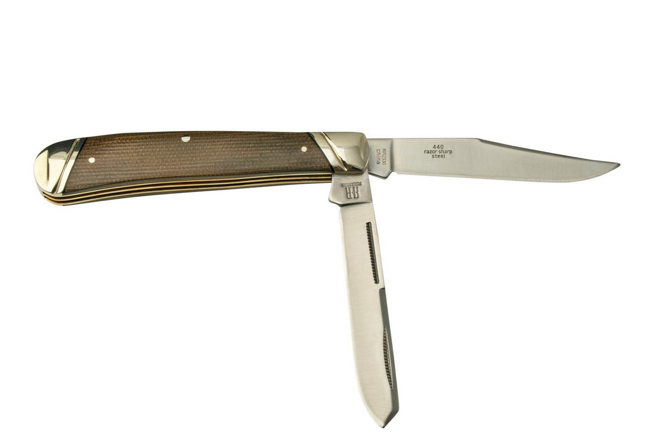 Rough Ryder Brown Burlap Trapper RR2330, zakmes