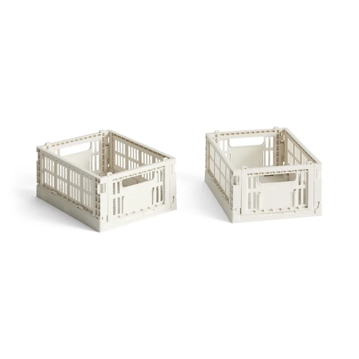 HAY - Colour Crate Korb Mini, 17 x 13 cm, off-white, recycled (2er-Set)