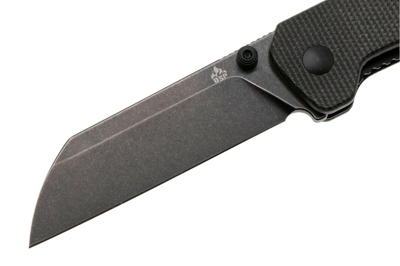 QSP Knife Penguin V2 QS130V2-A2 Blackwashed D2, Dark Brown Micarta, zakmes