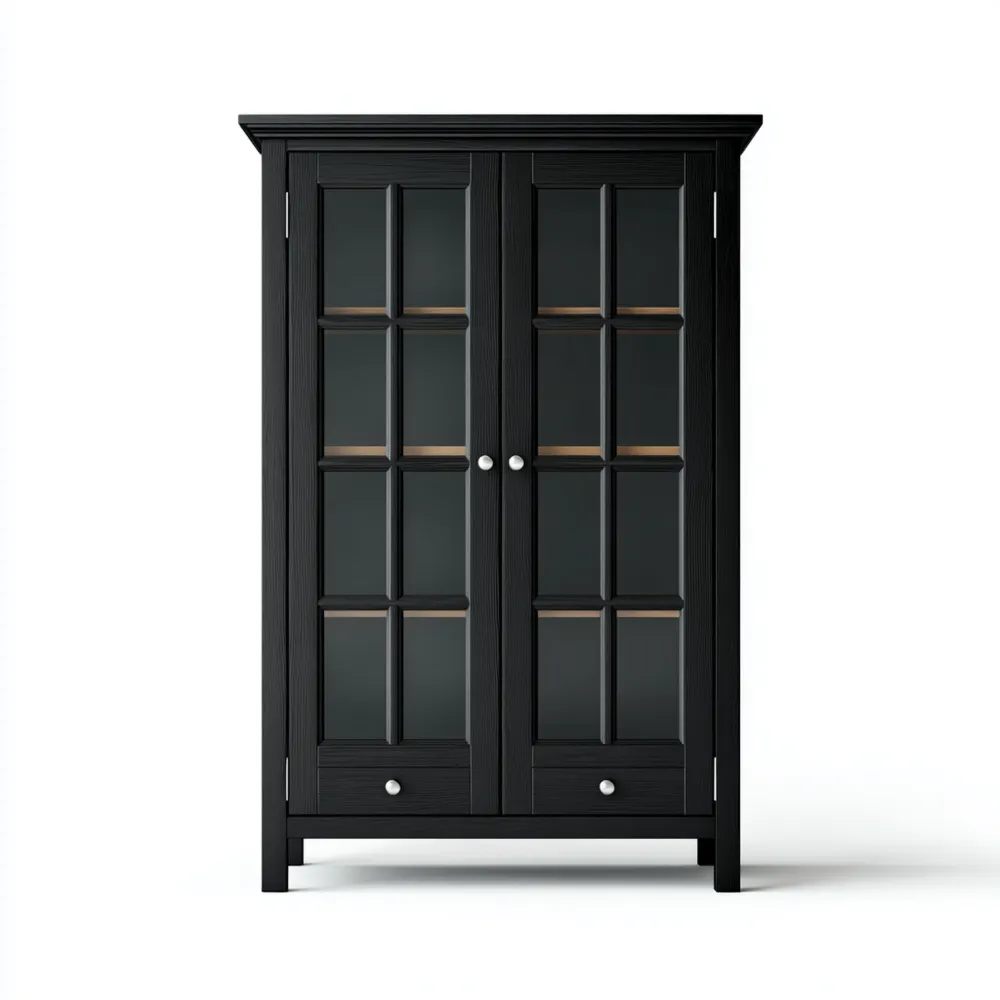 Vitrine Holz 80x40x120 cm - Schwarz - Klassisches Design
