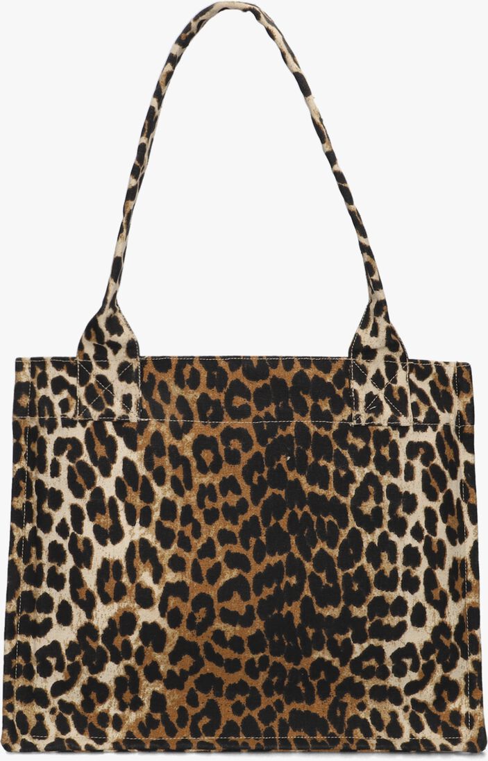 bruine ganni shopper large easy shopper pocket print