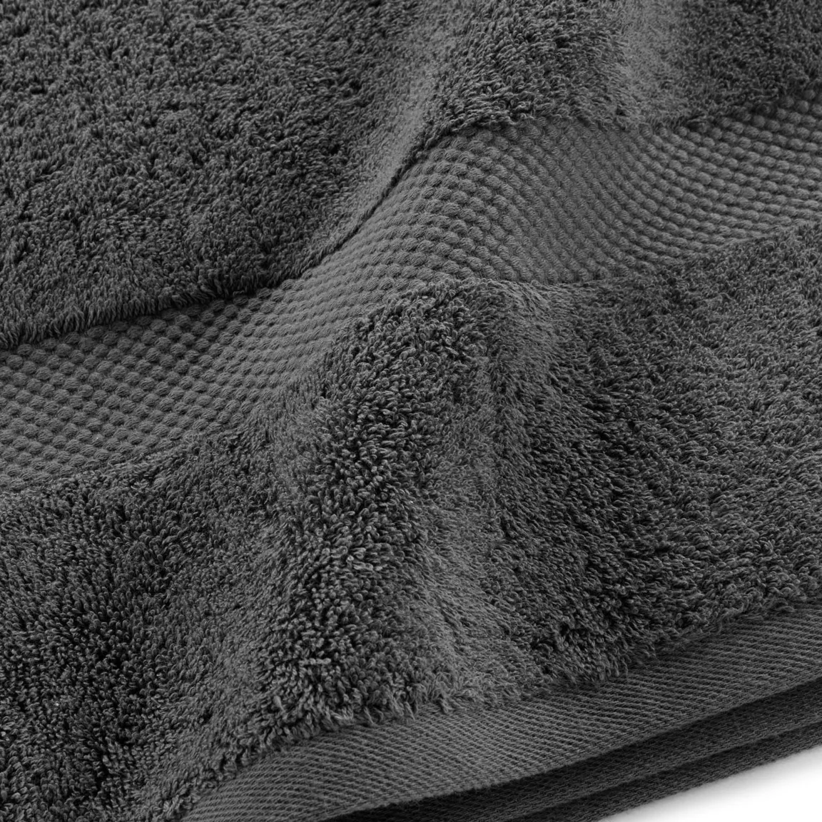 Lot de serviettes de bain 50x90 cm x2 + serviettes 70x130cm x2 + gants de toilette x2 Elegance Gris anthracite