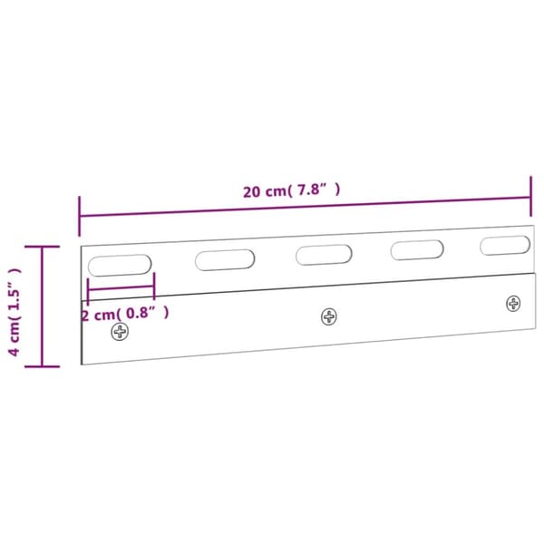 vidaXL Koblingsplater 4 stk sølv 20 cm rustfritt stål