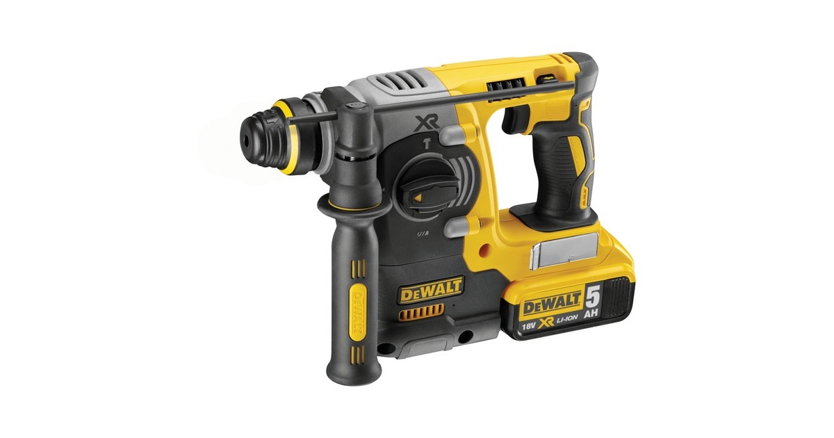 DEWALTAccu Combihamer DCH273P2T boorhamer  (Geel, Incl. 2x Li-Ion accu 5.0Ah, koffer)