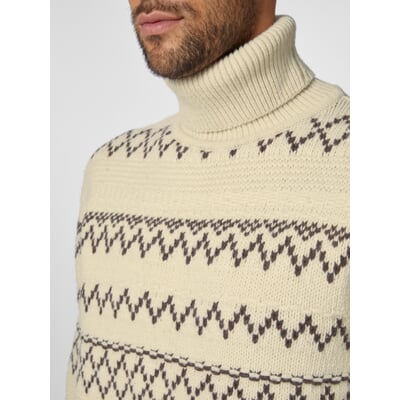Herren-Rollkragenpullover gemustert, Natur