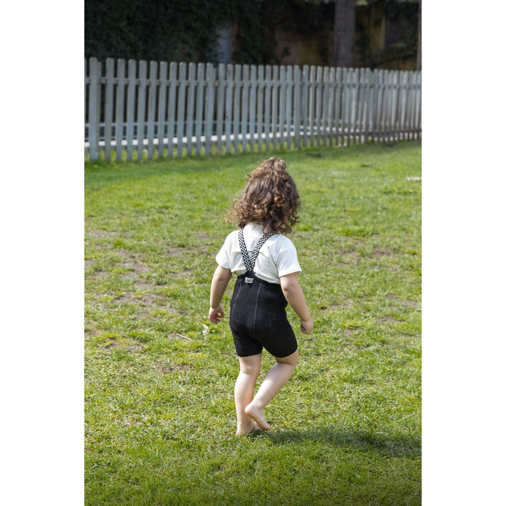 Køb Silly Silas Classic Black Checked Shorty Tights Med Seler