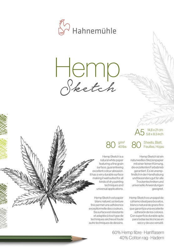 Hahnemühle papier Hemp Sketch, DIN A5, 80 g/m²