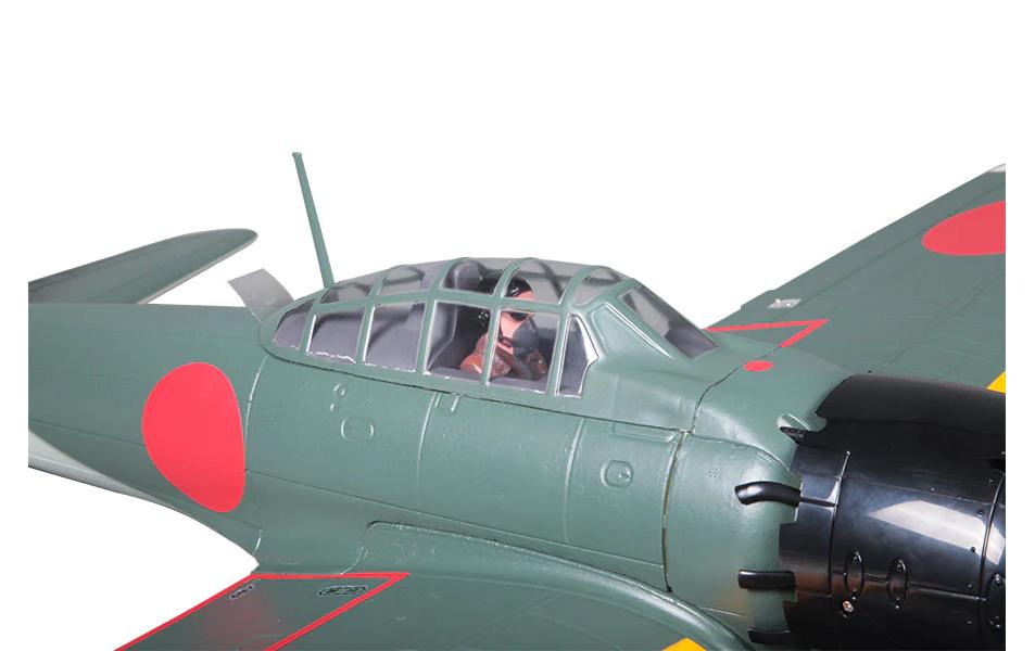 Warbird Mitsubishi Zero A6M5 1100 mm PNP<br>Japanischer Warbird mit elektrischem Einziehfahrwerk