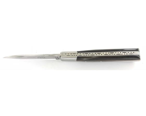 Yssingeaux 11 cm - Corne Blonde - Guilloché Couteau de Poche PassionFrance
