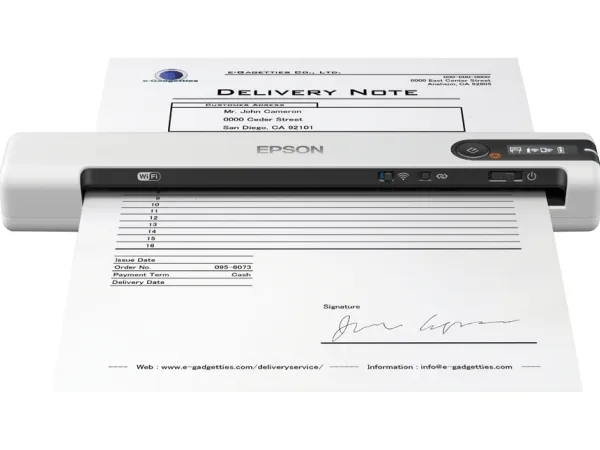 Epson WorkForce DS-80W - Dokumentscanner - Contact Image Sensor (CIS) - A4 - 600 dpi x 600 dpi - op til 15 ppm (mono) / op til 15 ppm (farve) - op til 300 scanninger pr. dag - USB 2.0, Wi-Fi(n)