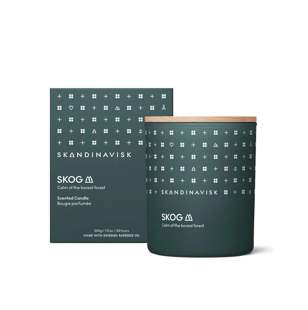 Skandinavisk  Skog duftlys, 200g. - Forest green