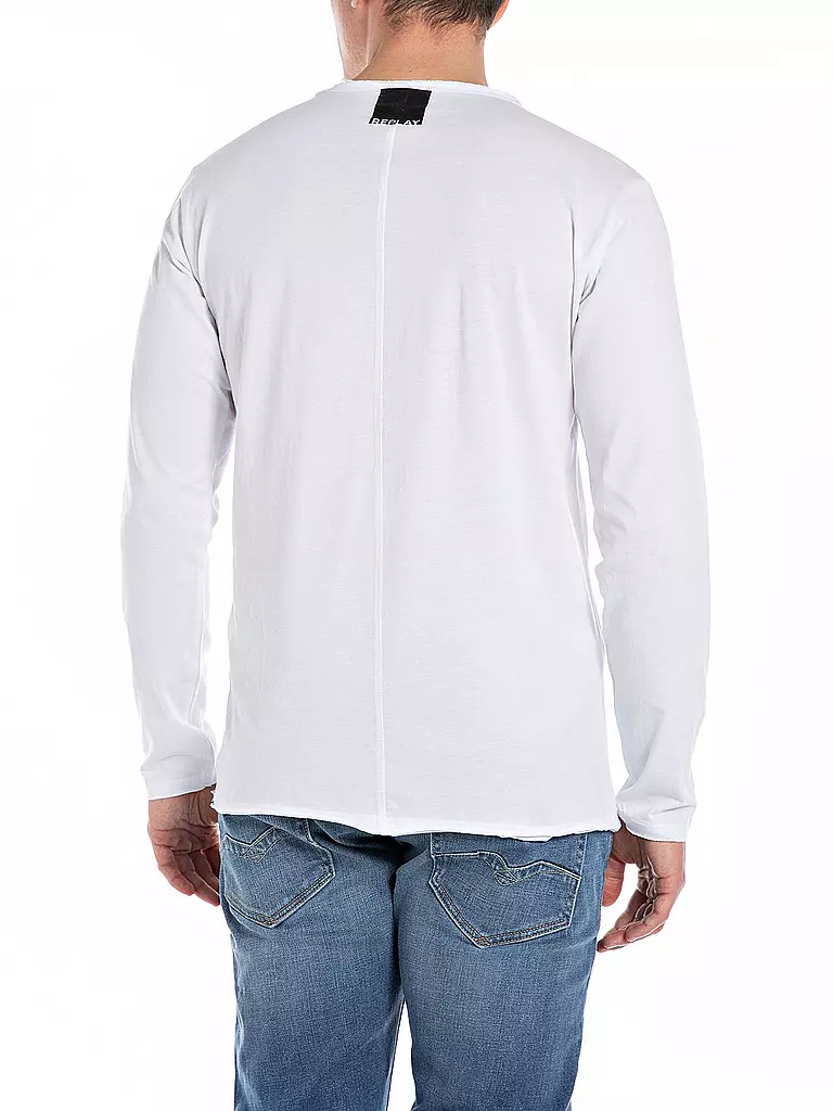 REPLAY Langarmshirt  weiss