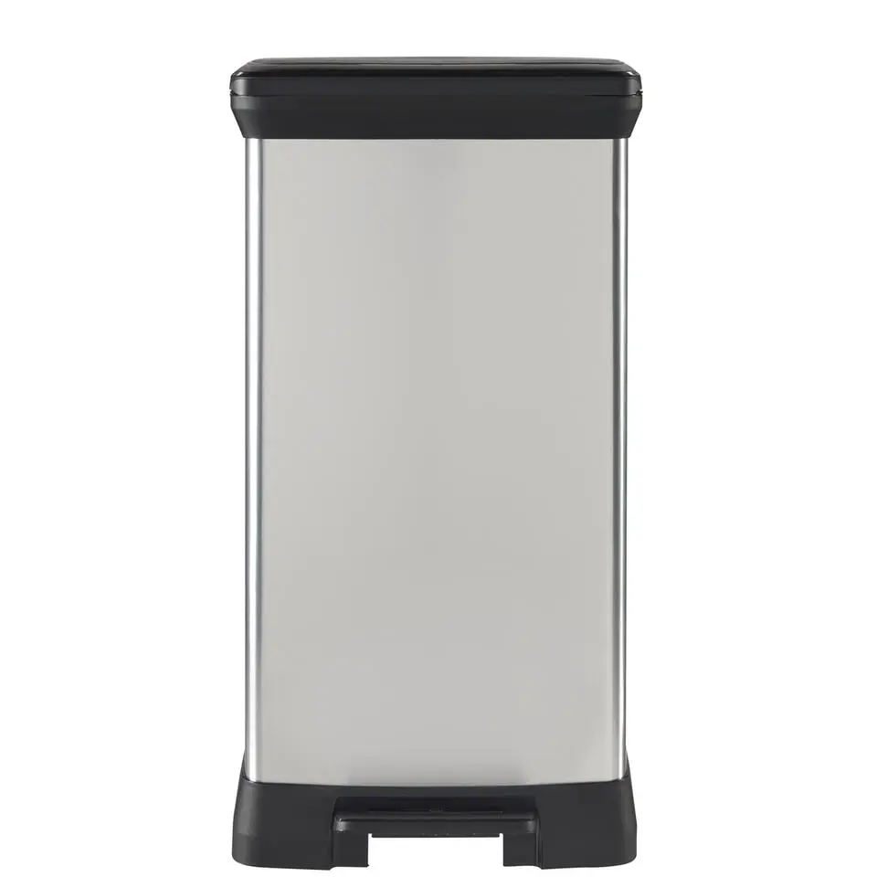 Curver Decobin Prullenbak- 50L - 39x29x72 cm - Zilver Metallic