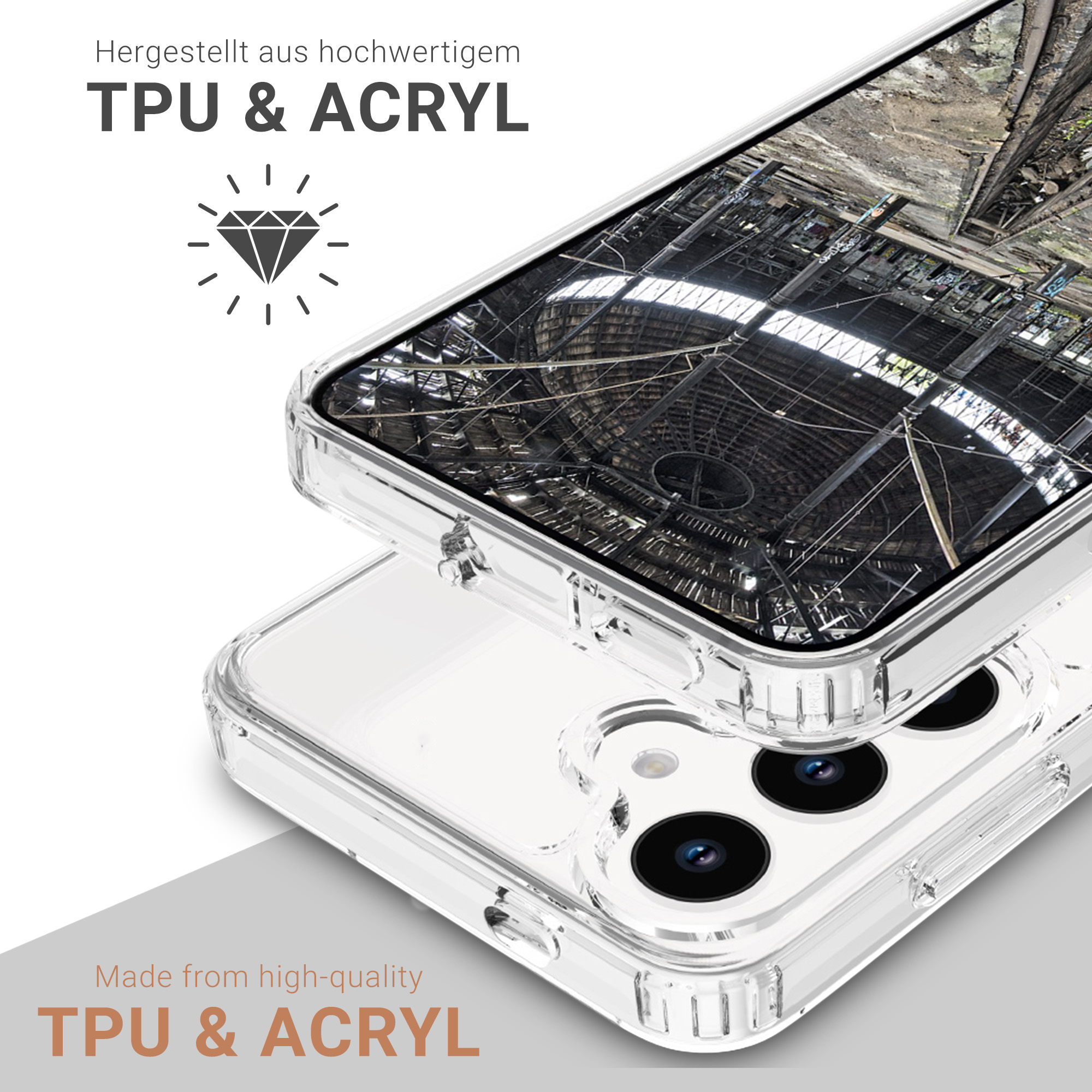 Samsung Galaxy S24 Hybrid Hülle TPU Bumper   Acryl Rückseite Pankow (11048) - Transparent